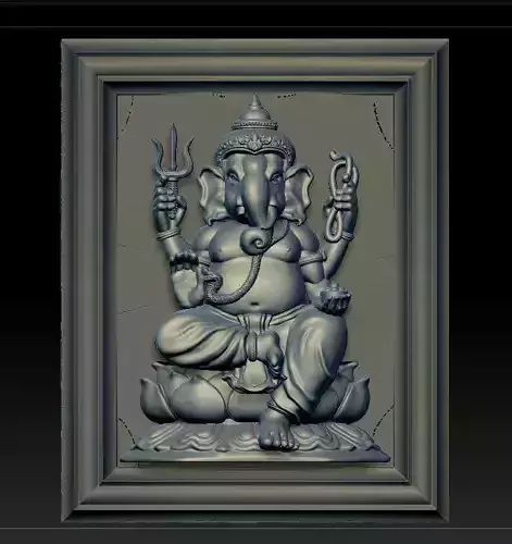 Ganapati statue of lord ganesha in frame