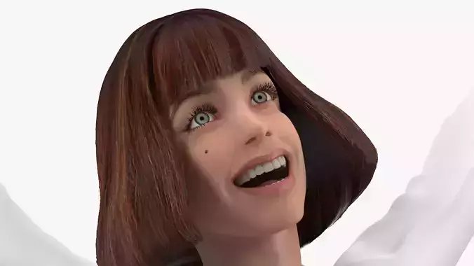 Teenage Girl School Uniform Rigged 3D model