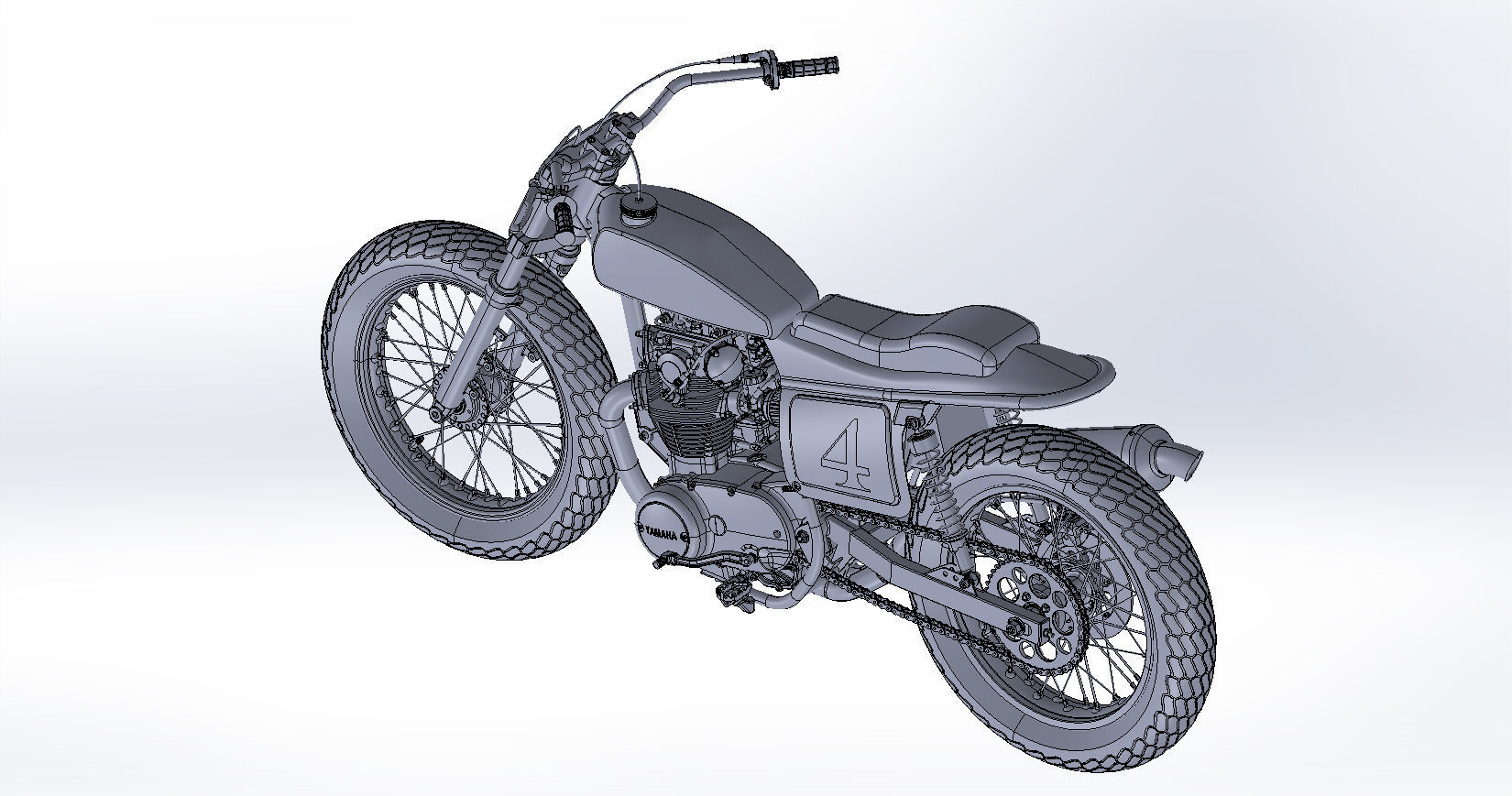 Yamaha-xs-650 motorcycle 3D model_5