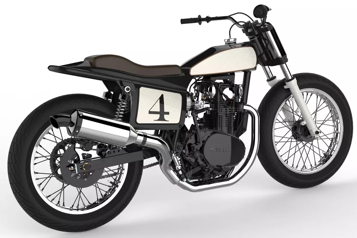 Yamaha-xs-650 motorcycle 3D model_0