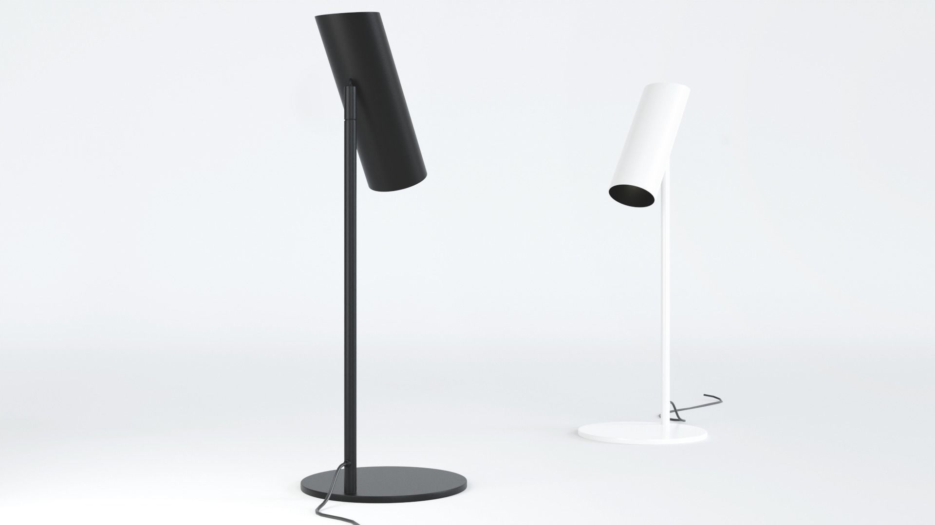 Modern Tube Table Lamps White and Black 3D model_1