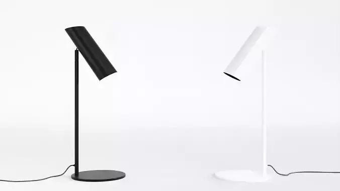 Modern Tube Table Lamps White and Black 3D model