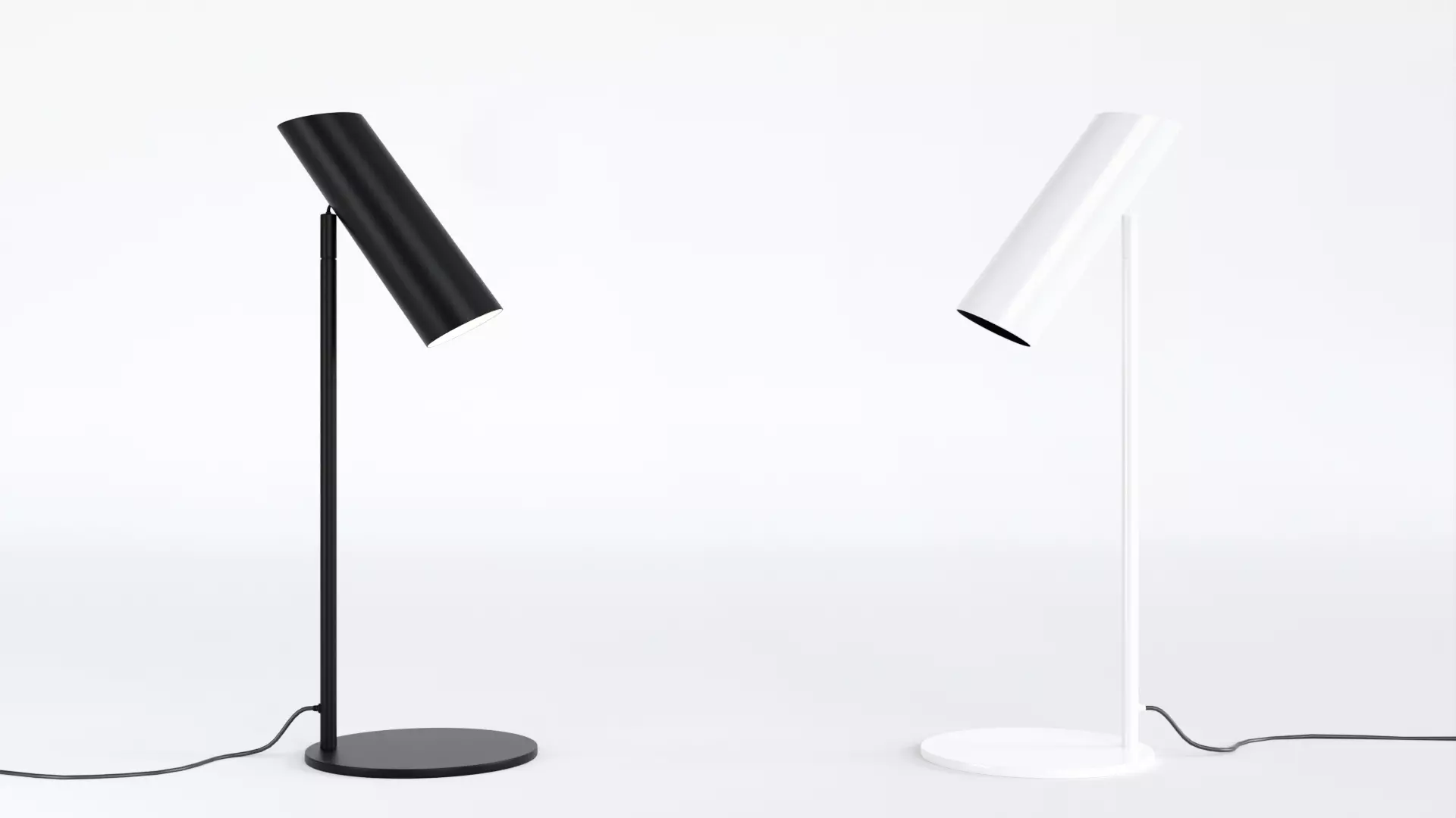 Modern Tube Table Lamps White and Black 3D model_0