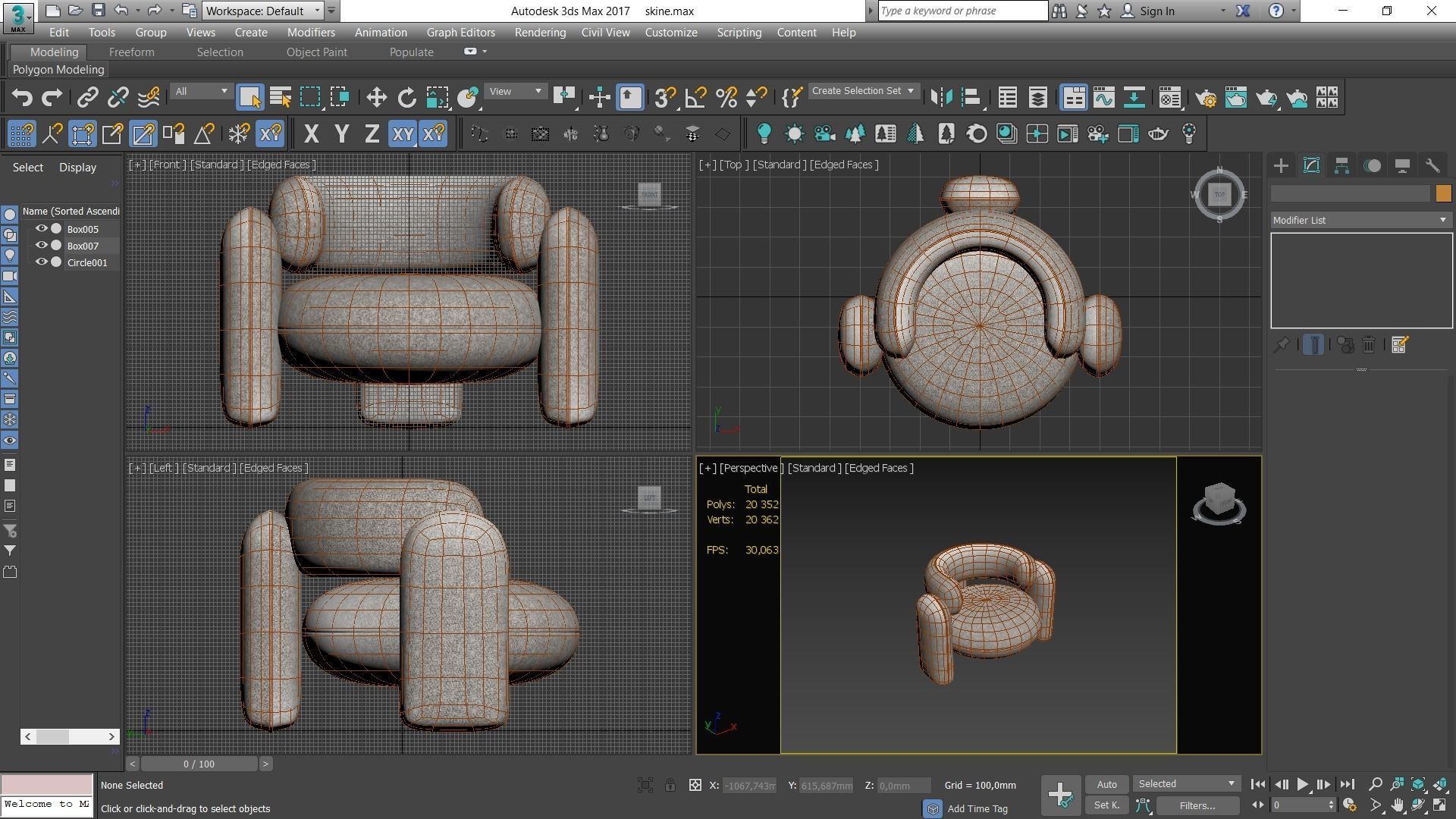 Embrace Armchair Low-poly 3D model_4