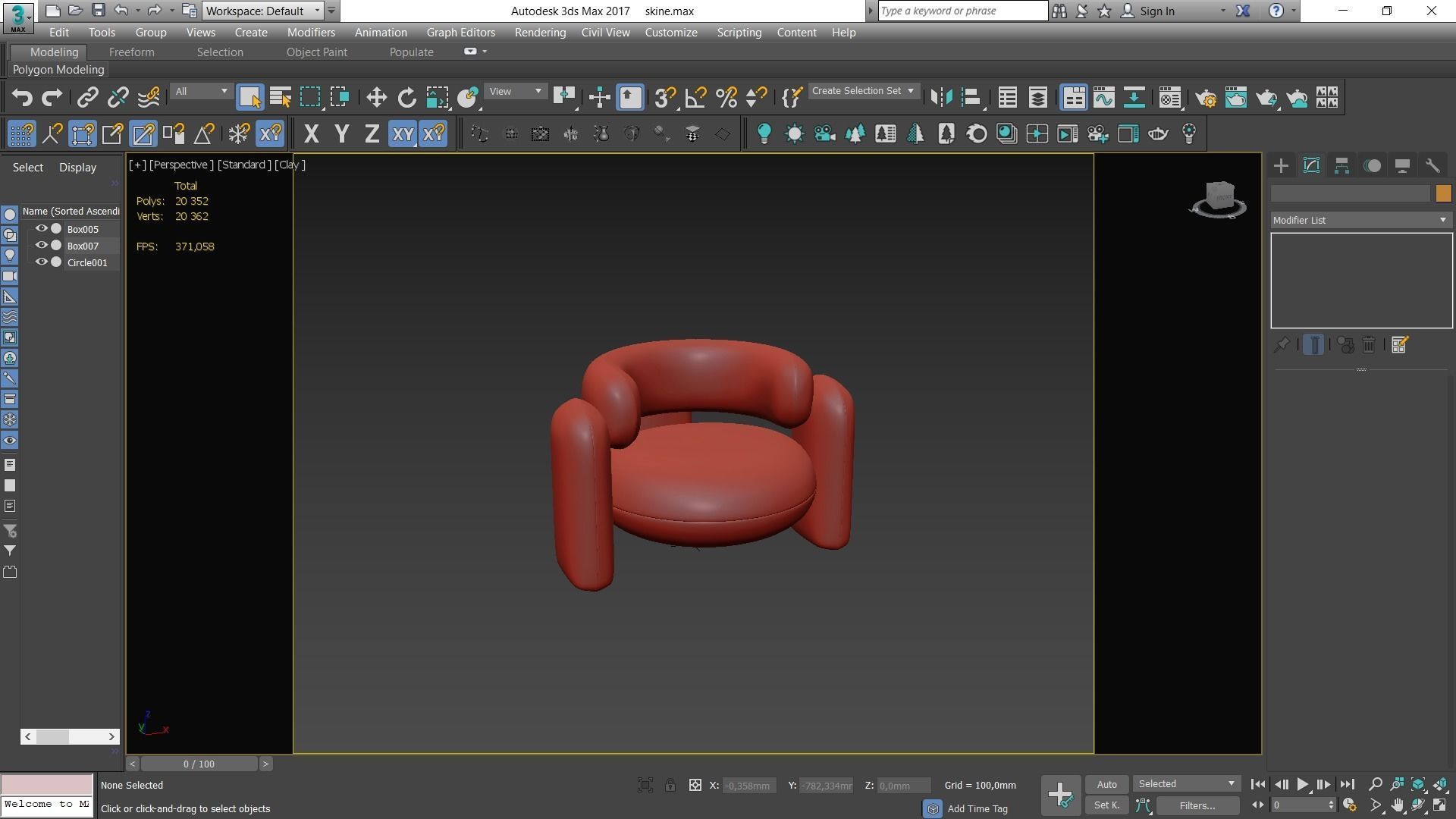 Embrace Armchair Low-poly 3D model_7