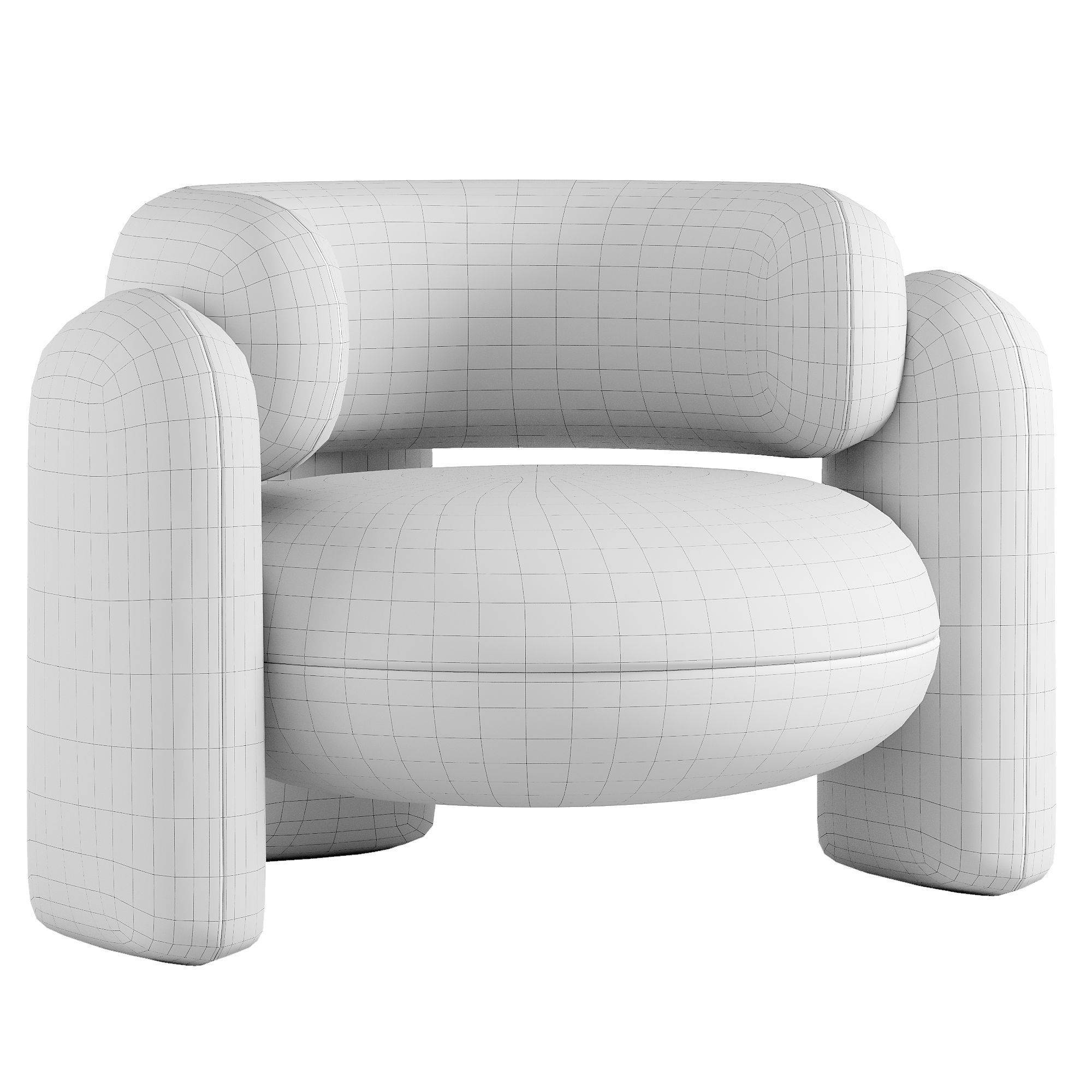Embrace Armchair Low-poly 3D model_3