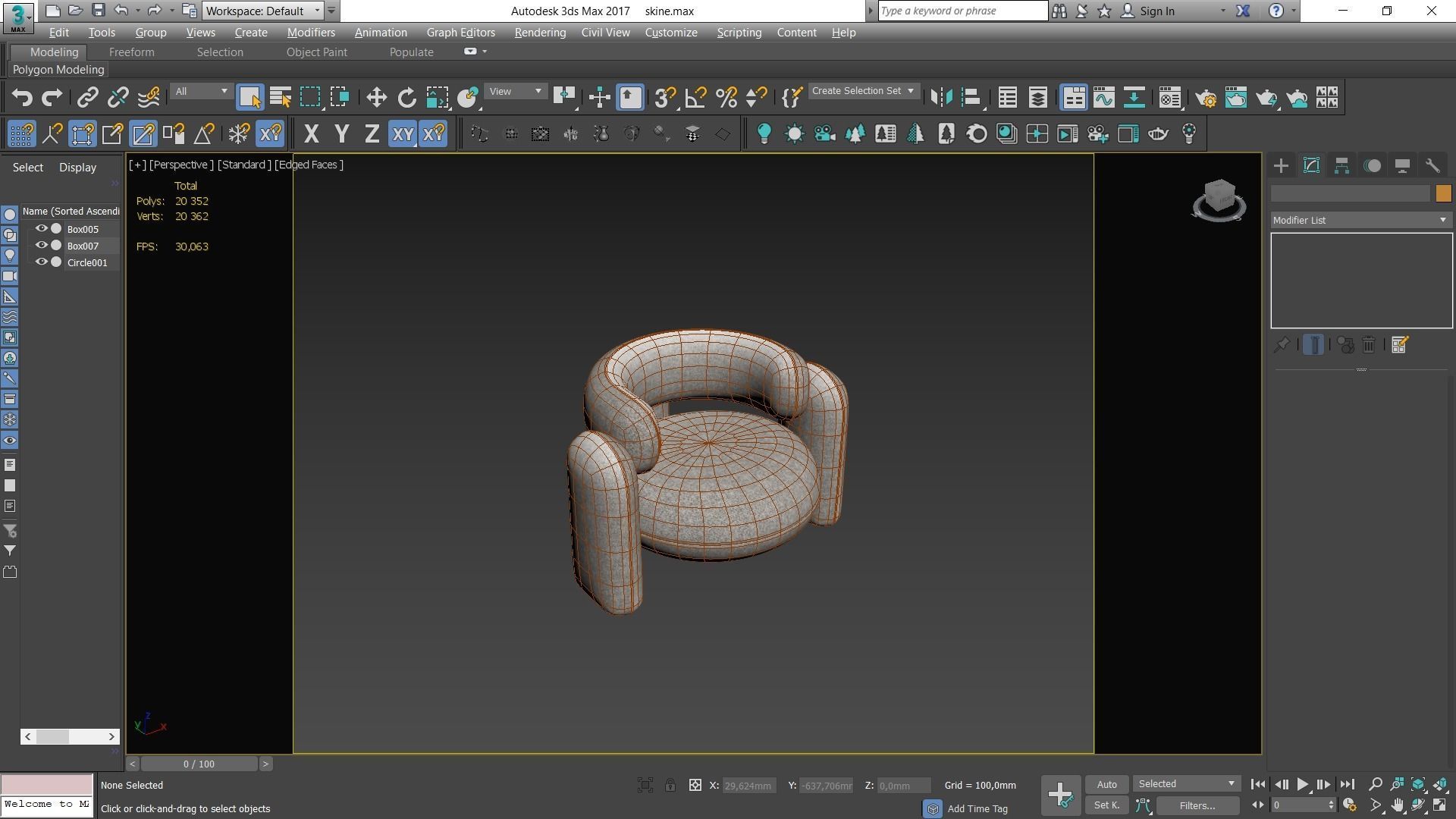 Embrace Armchair Low-poly 3D model_5