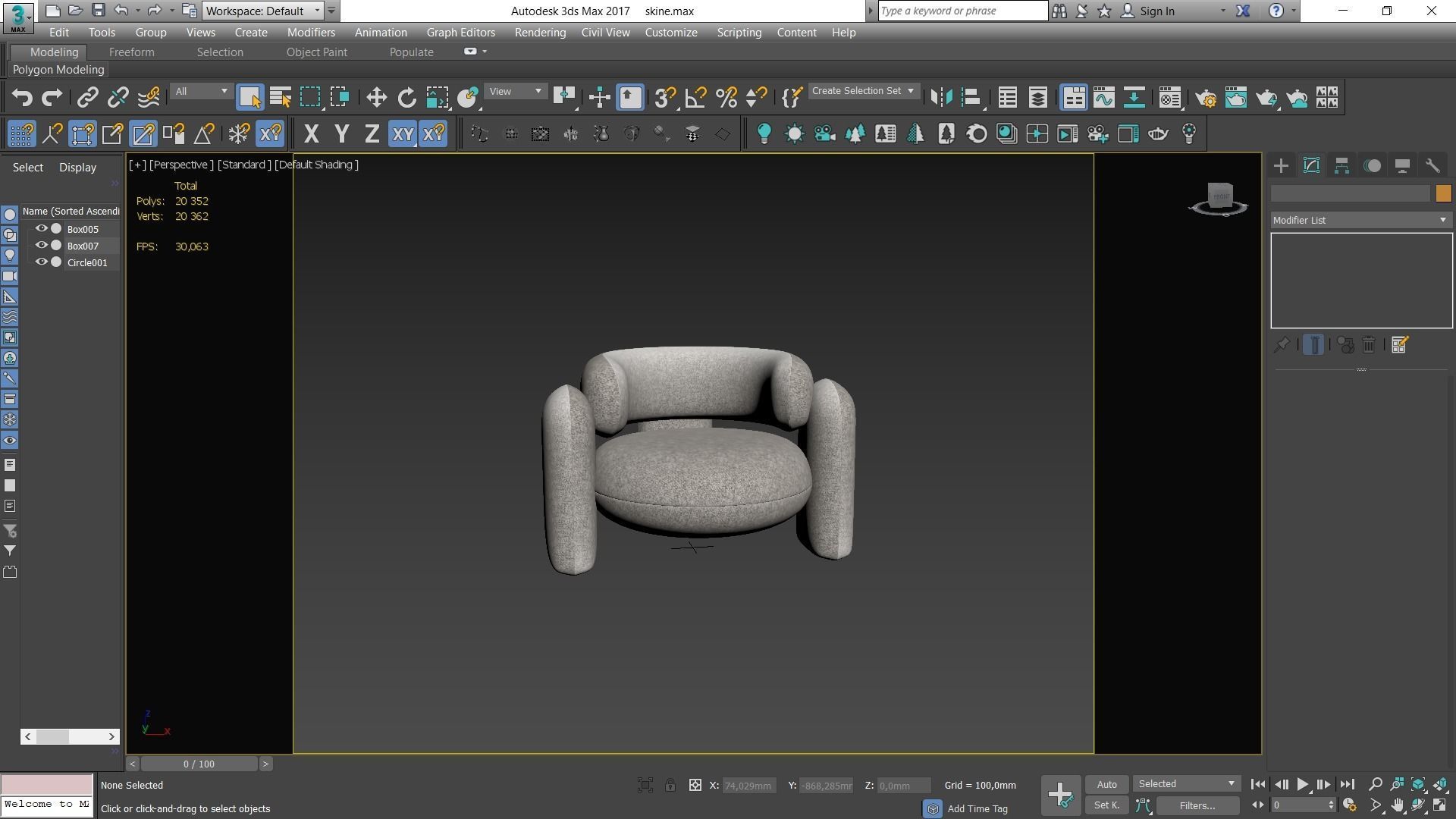 Embrace Armchair Low-poly 3D model_6
