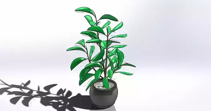 Tree model 1 plant in pot