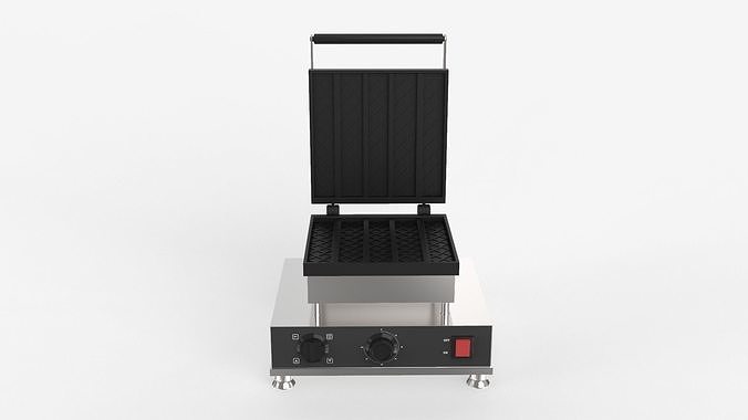 Square Waffle Maker 3D model 3