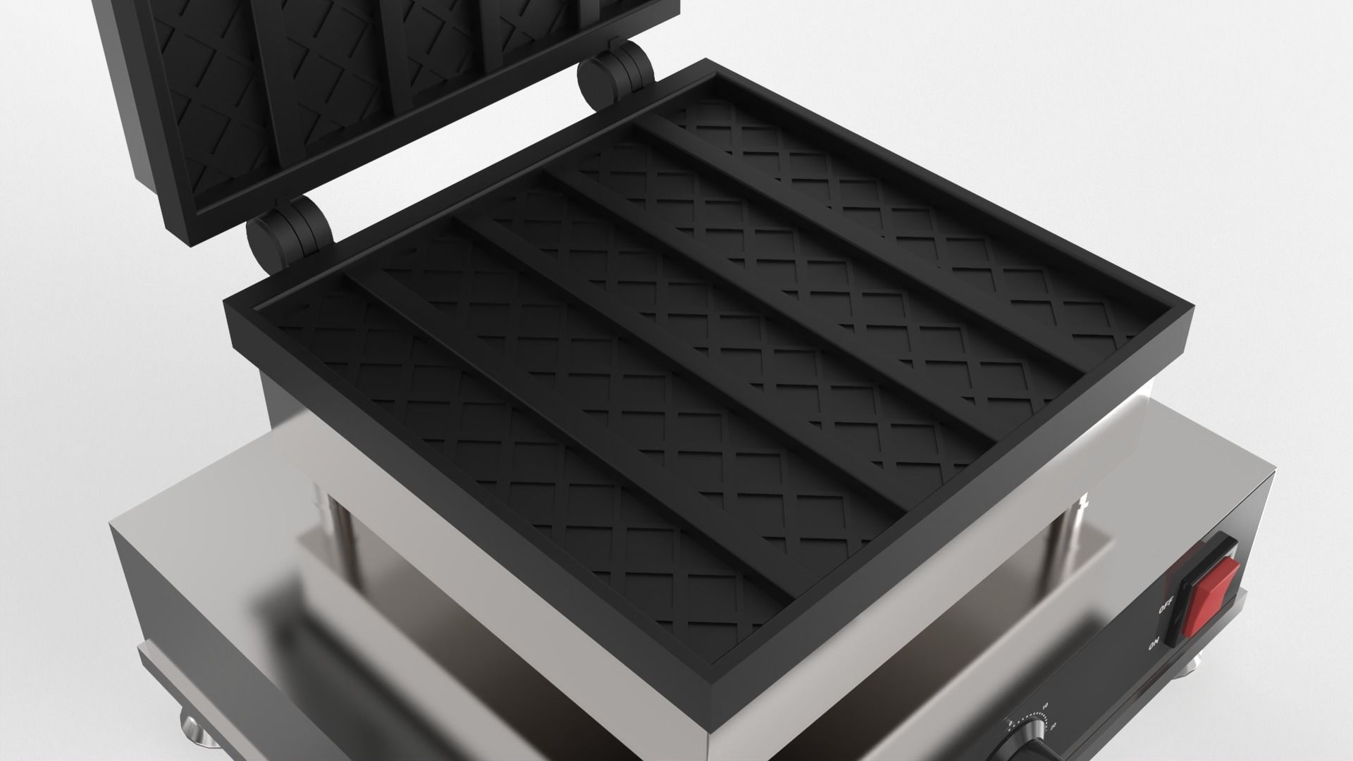 Square Waffle Maker 3D model_9