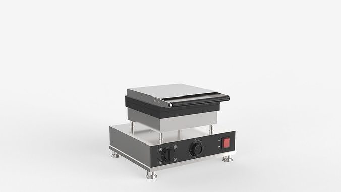 Square Waffle Maker 3D model 2