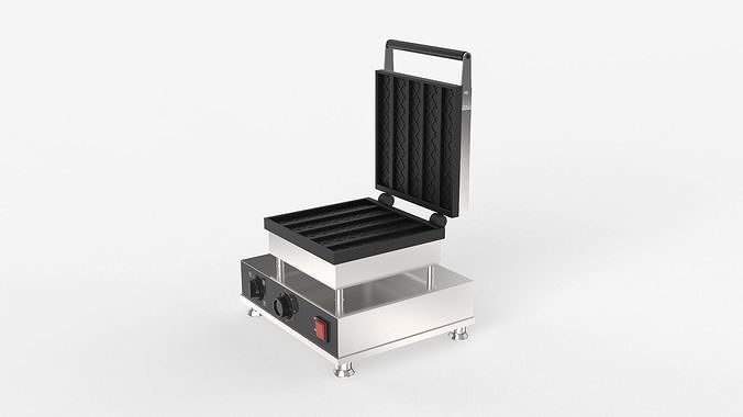 Square Waffle Maker 3D model 4
