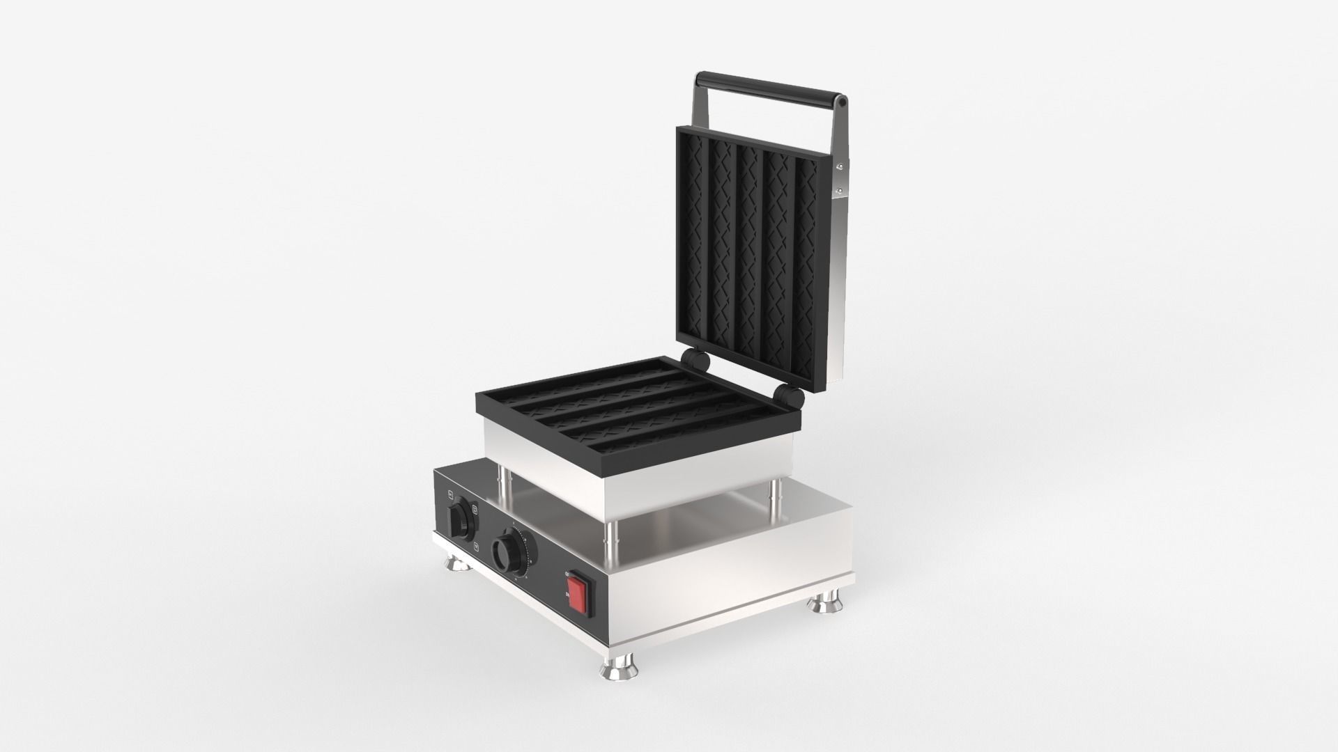 Square Waffle Maker 3D model_3