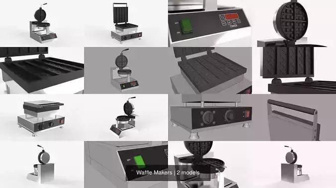 Waffle Makers 3D Model Collection