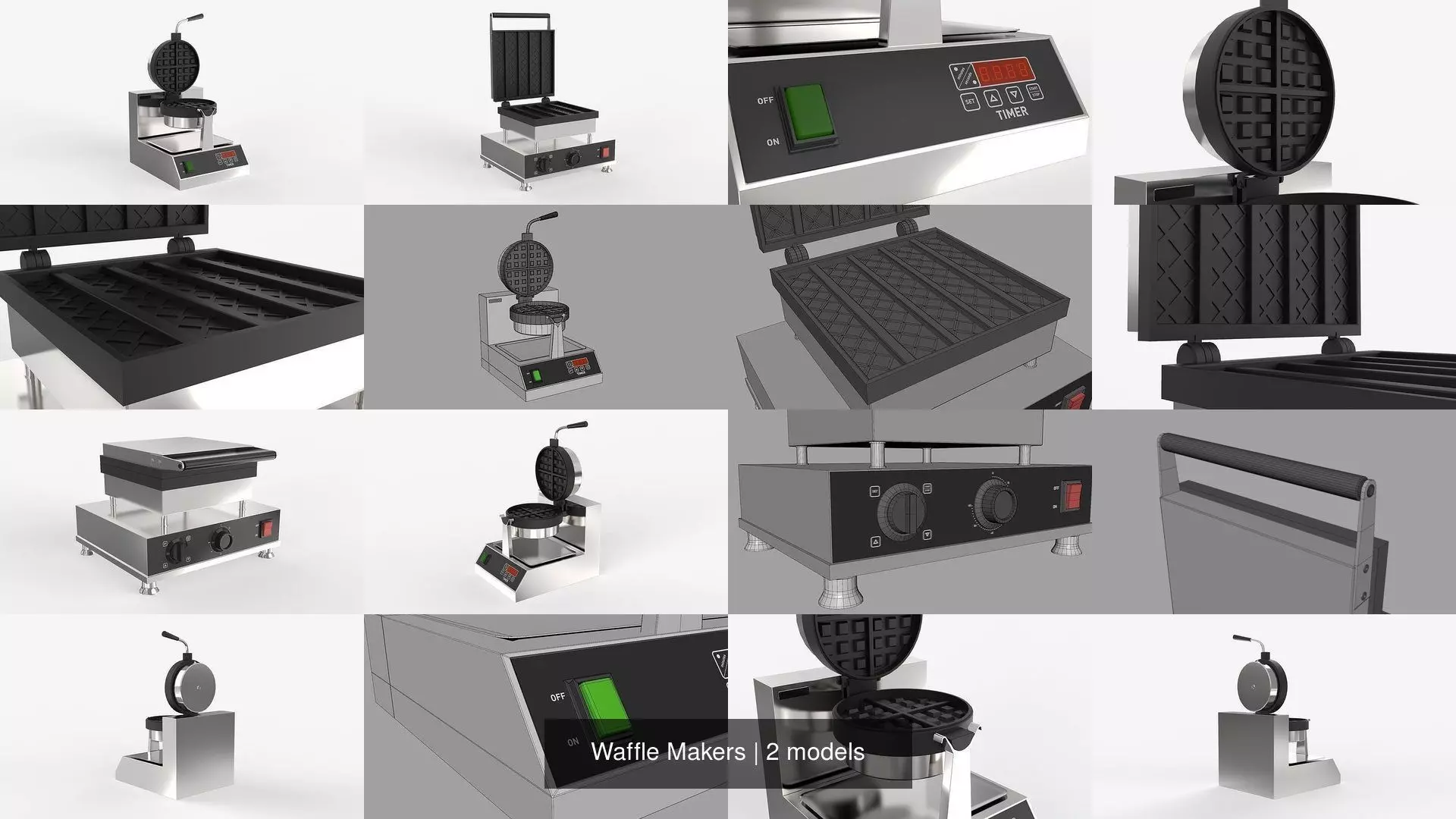 Waffle Makers 3D Model Collection_0