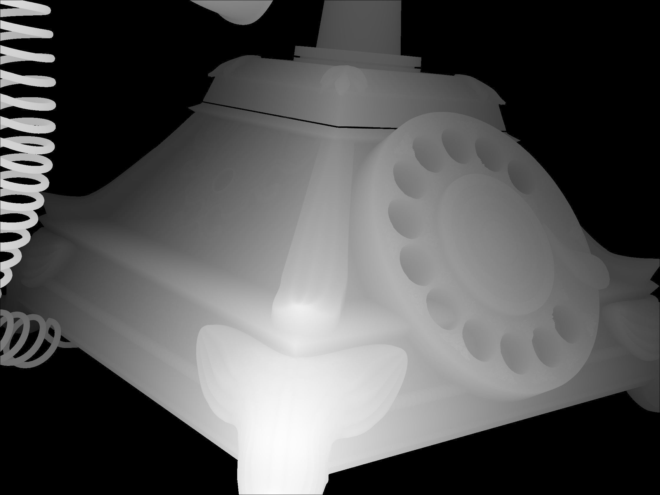 Antique Telephone Low-poly 3D model_5