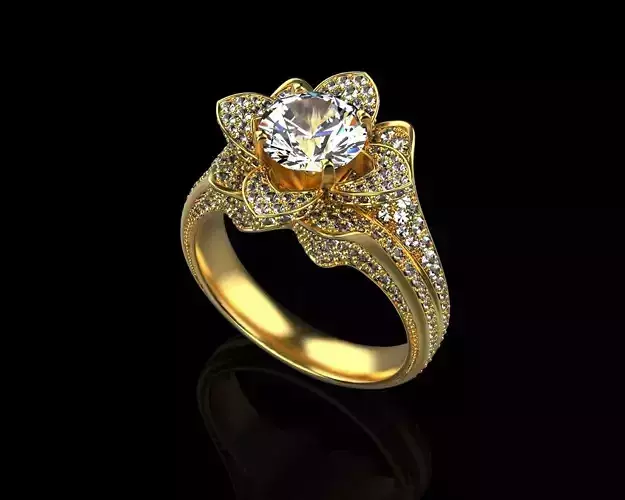 Ring with diamonds 3D model  111 