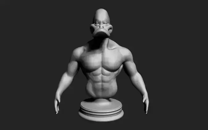 Duck-Man human bust 3D model