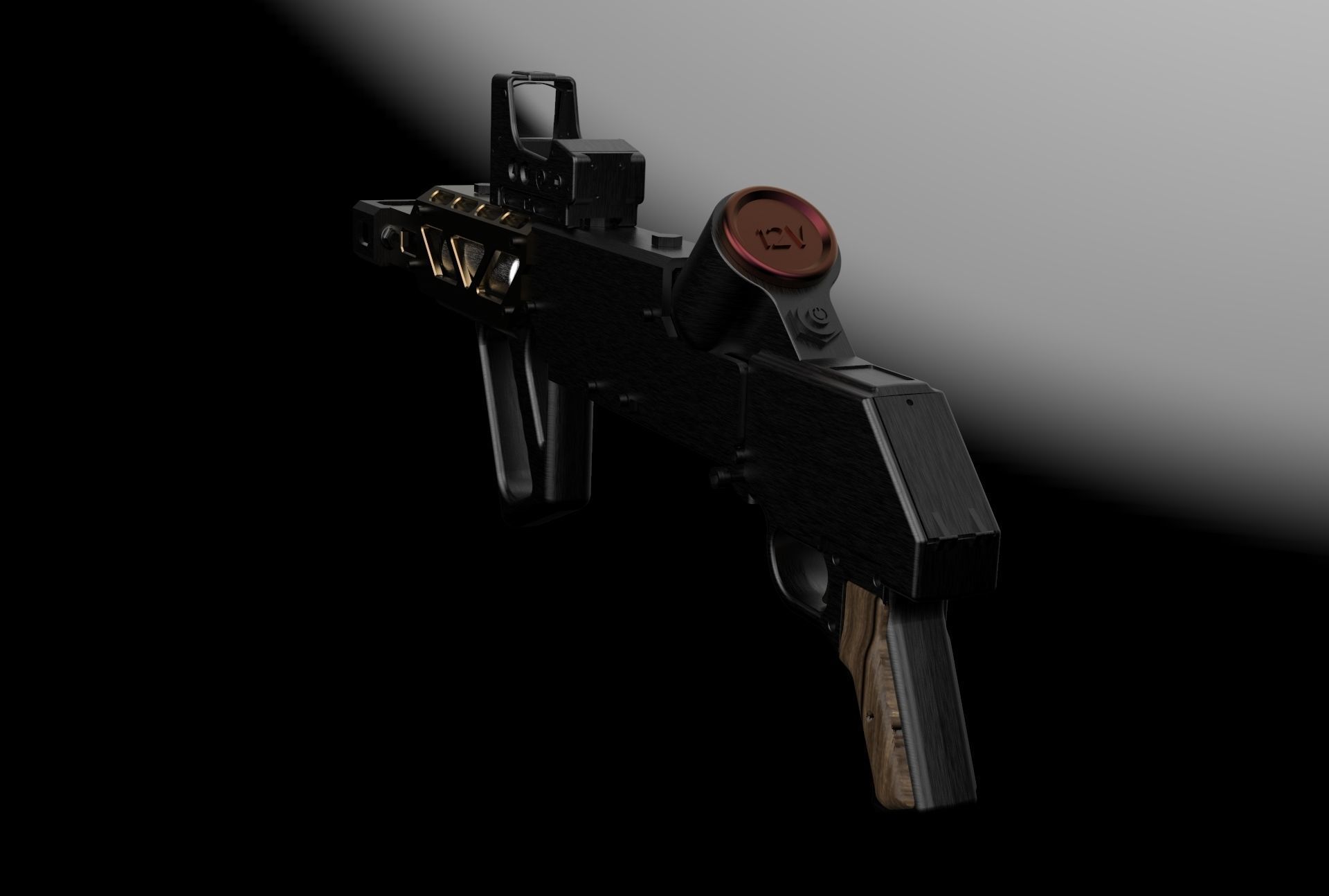 Conceptual Plasma Rifle  Low-poly 3D model_3