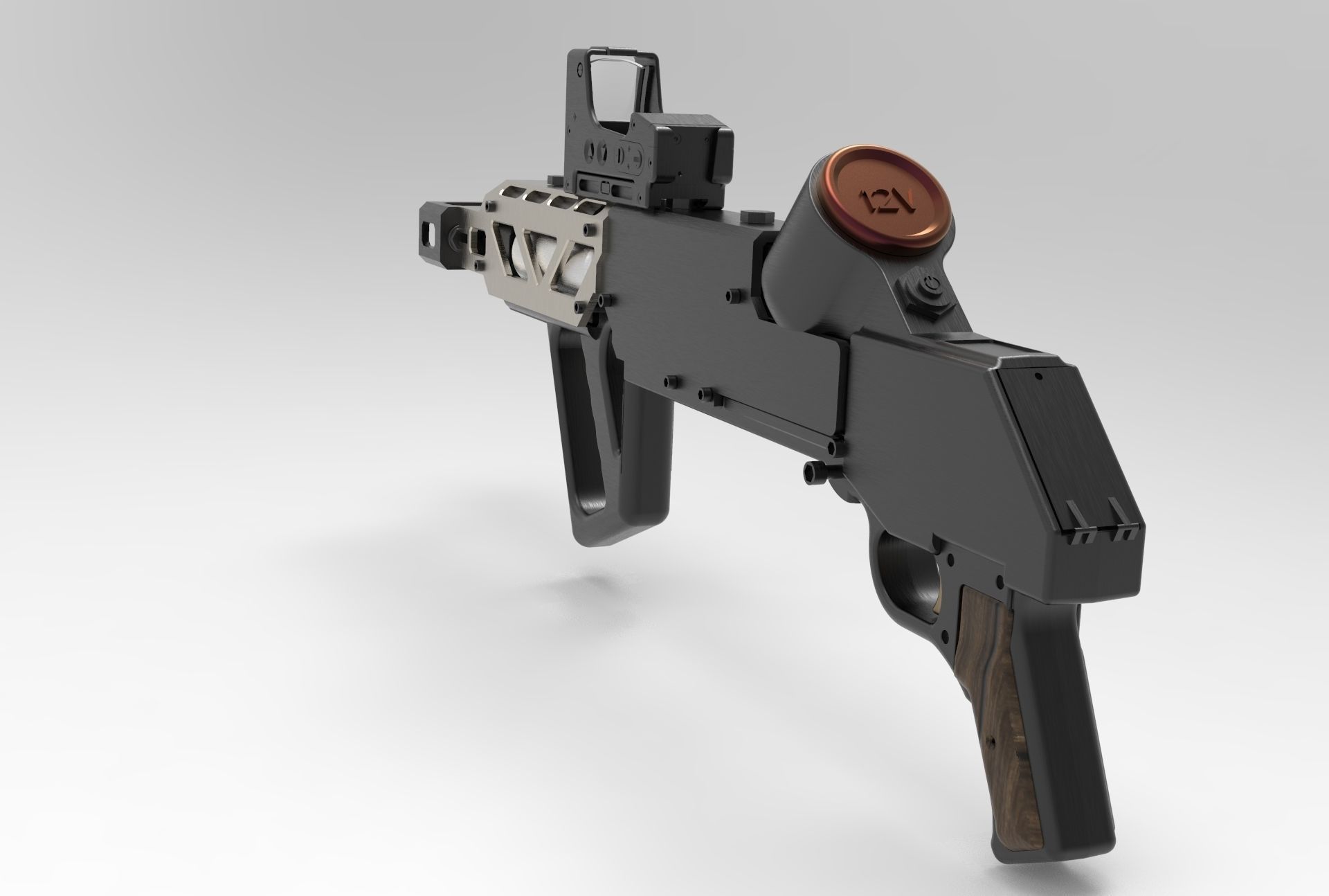 Conceptual Plasma Rifle  Low-poly 3D model_2