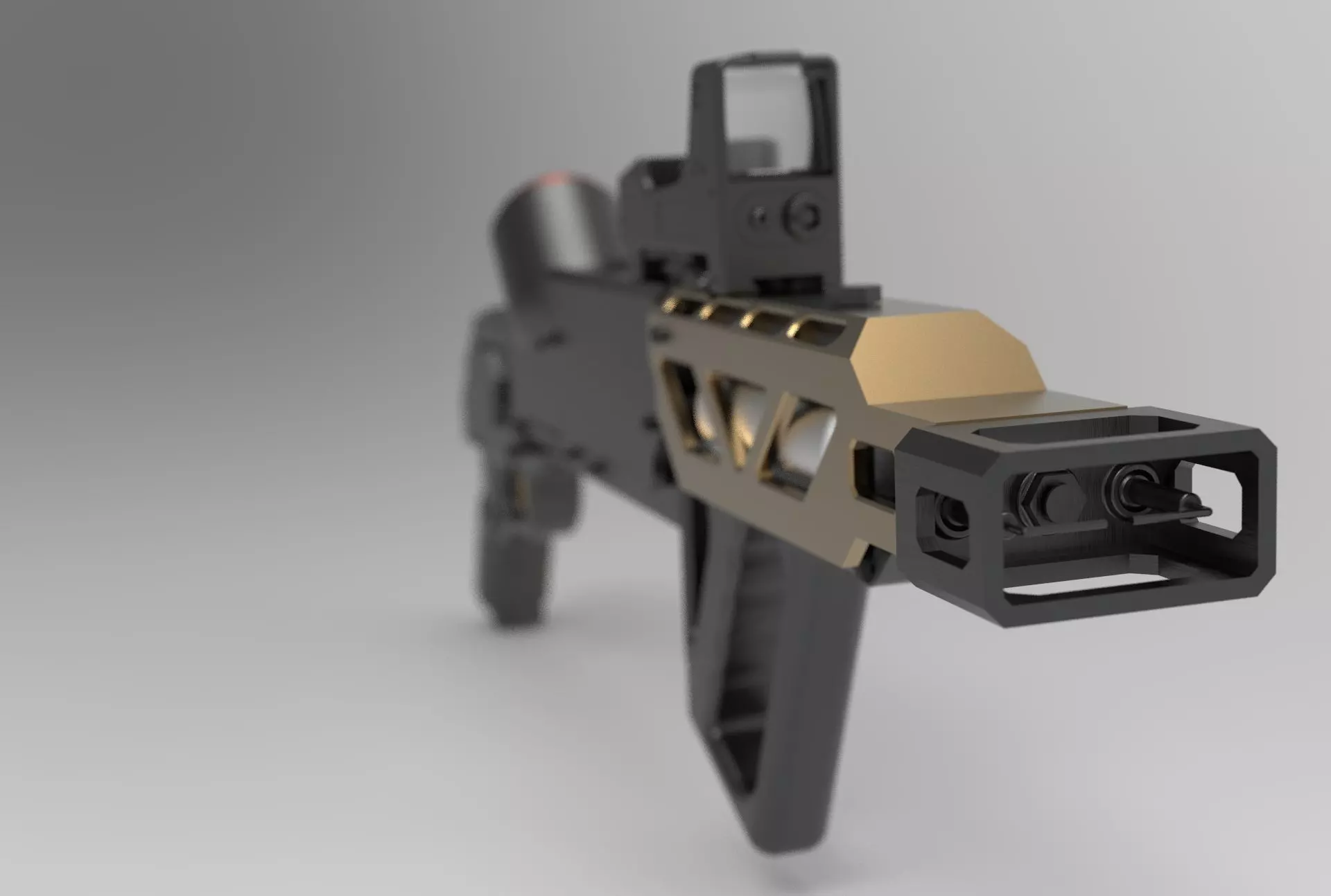 Conceptual Plasma Rifle  Low-poly 3D model_0