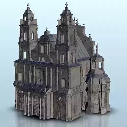 Baroque cathedral 3D print model