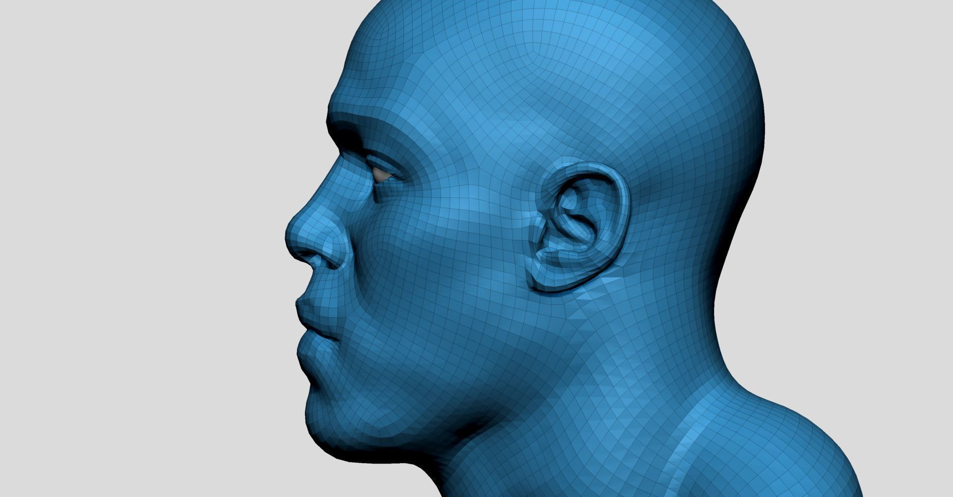 Male Head v8 3D model_11