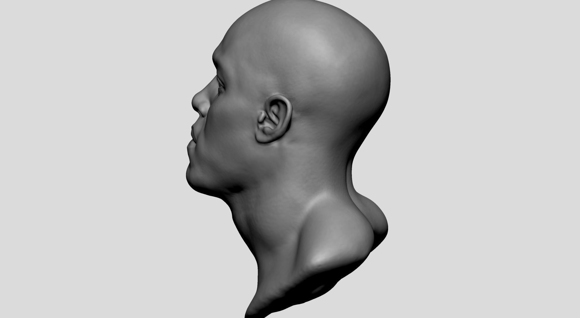 Male Head v8 3D model_4