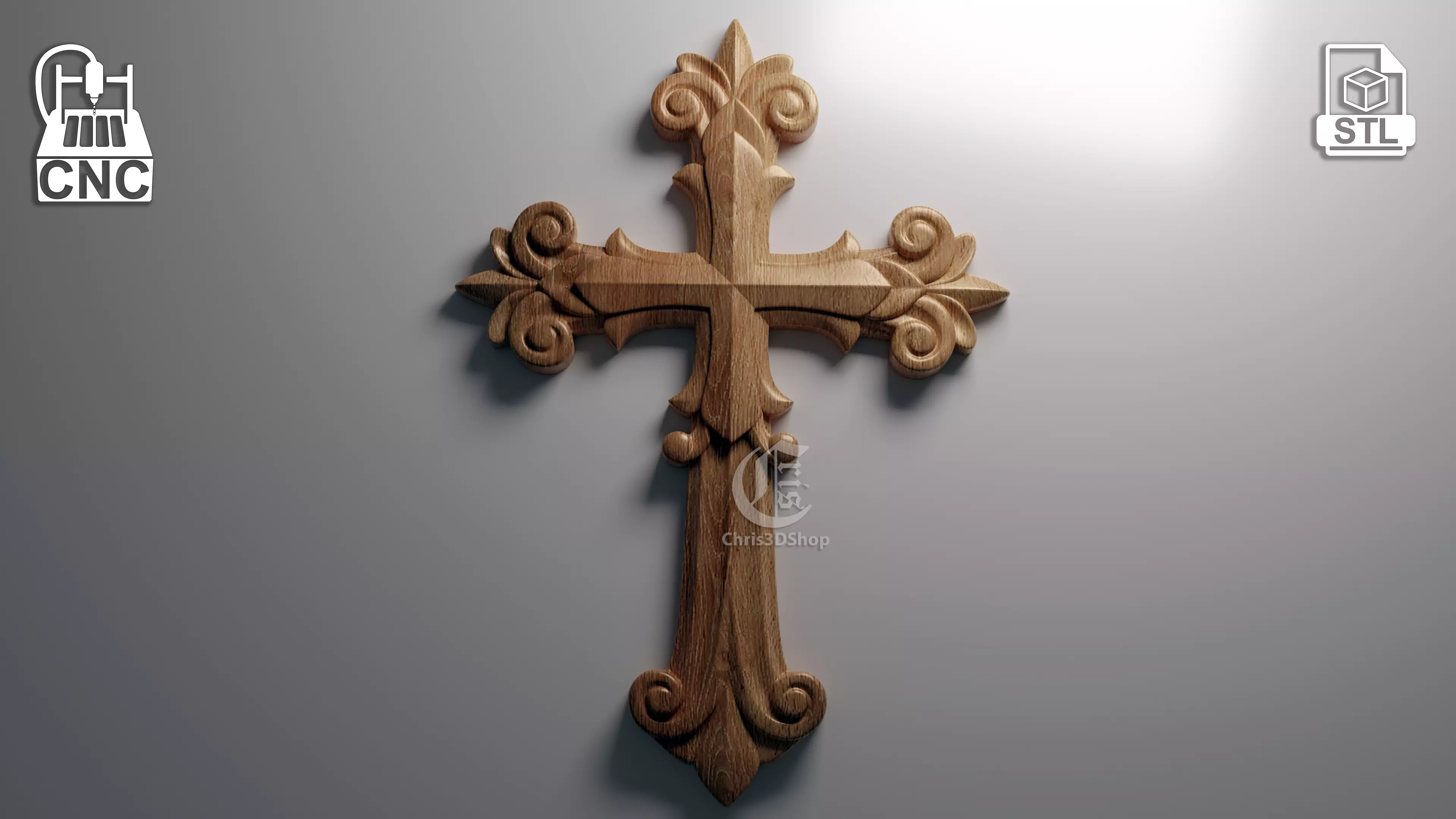 Cross 3 - 3D STL File For CNC and 3D Printer 3D model