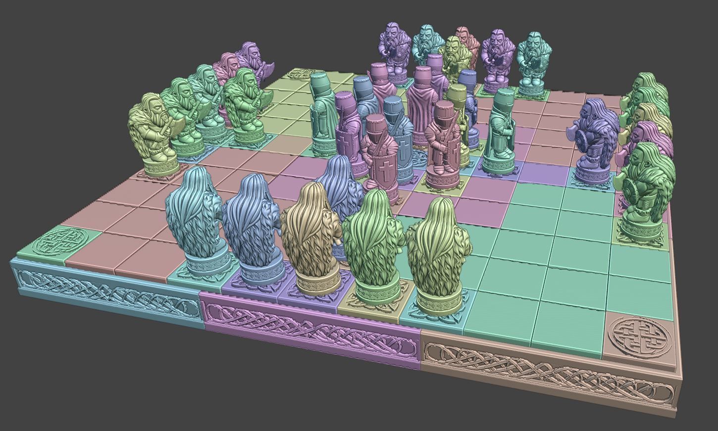 Hnefatafal stack of different colored boxes 3D print model_7