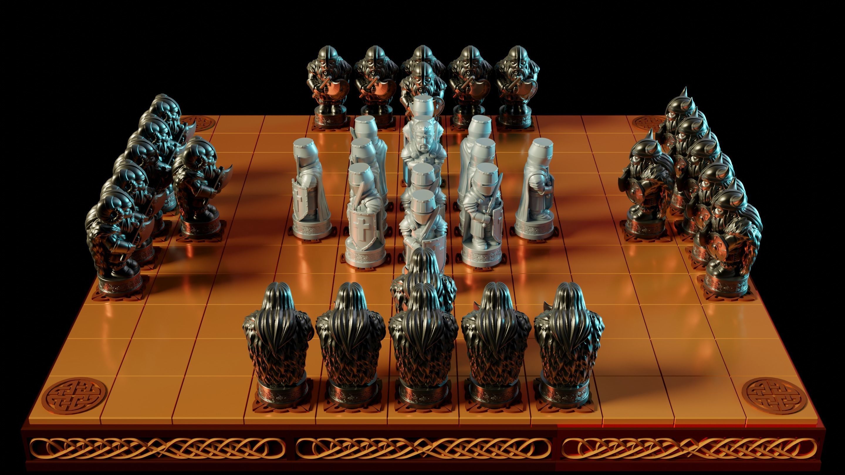 Hnefatafal stack of different colored boxes 3D print model_2