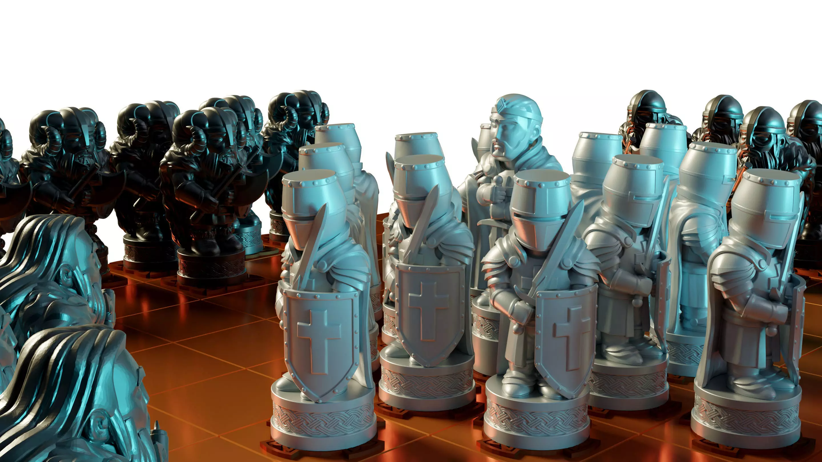 Hnefatafal stack of different colored boxes 3D print model_0