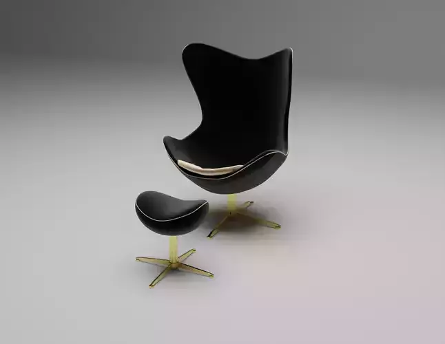 HAY Uchiwa Lounge Quilted armchair 3D model