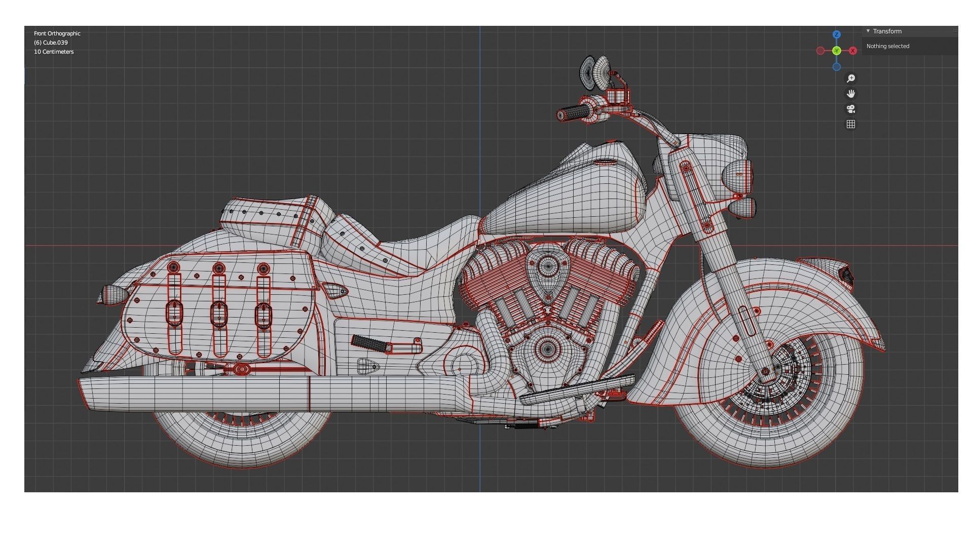 Vintage Custom Motorcycle Low Poly Low-poly 3D model_17