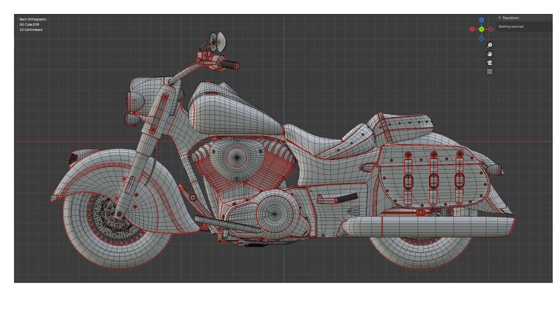 Vintage Custom Motorcycle Low Poly Low-poly 3D model_16