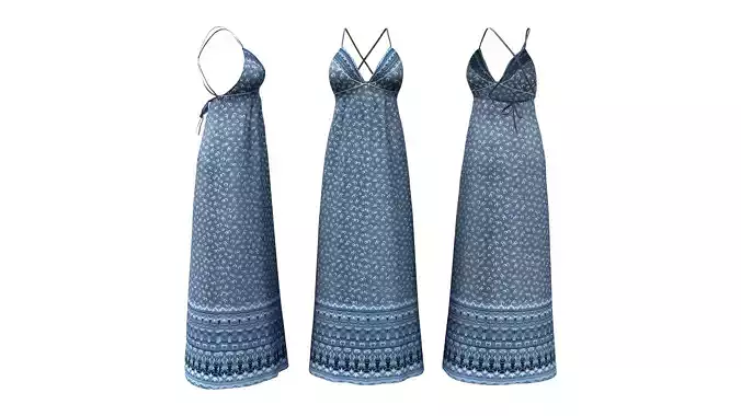 Strapped Cross Back Maxi Dress