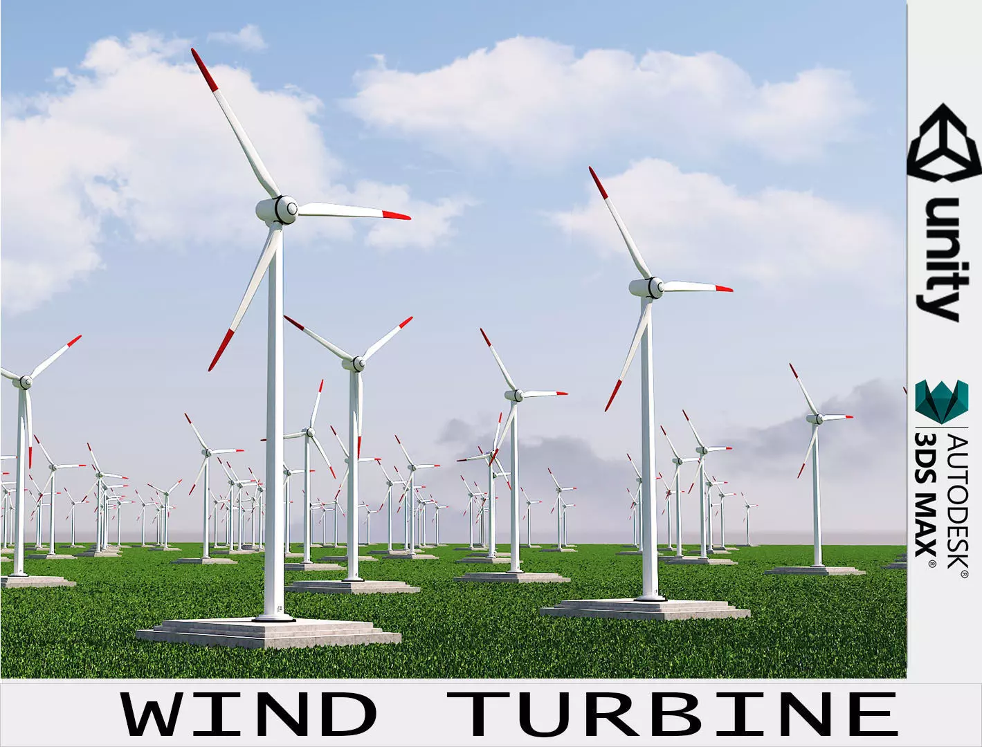 Wind Turbine Clear Energy low poly Low-poly 3D model_0