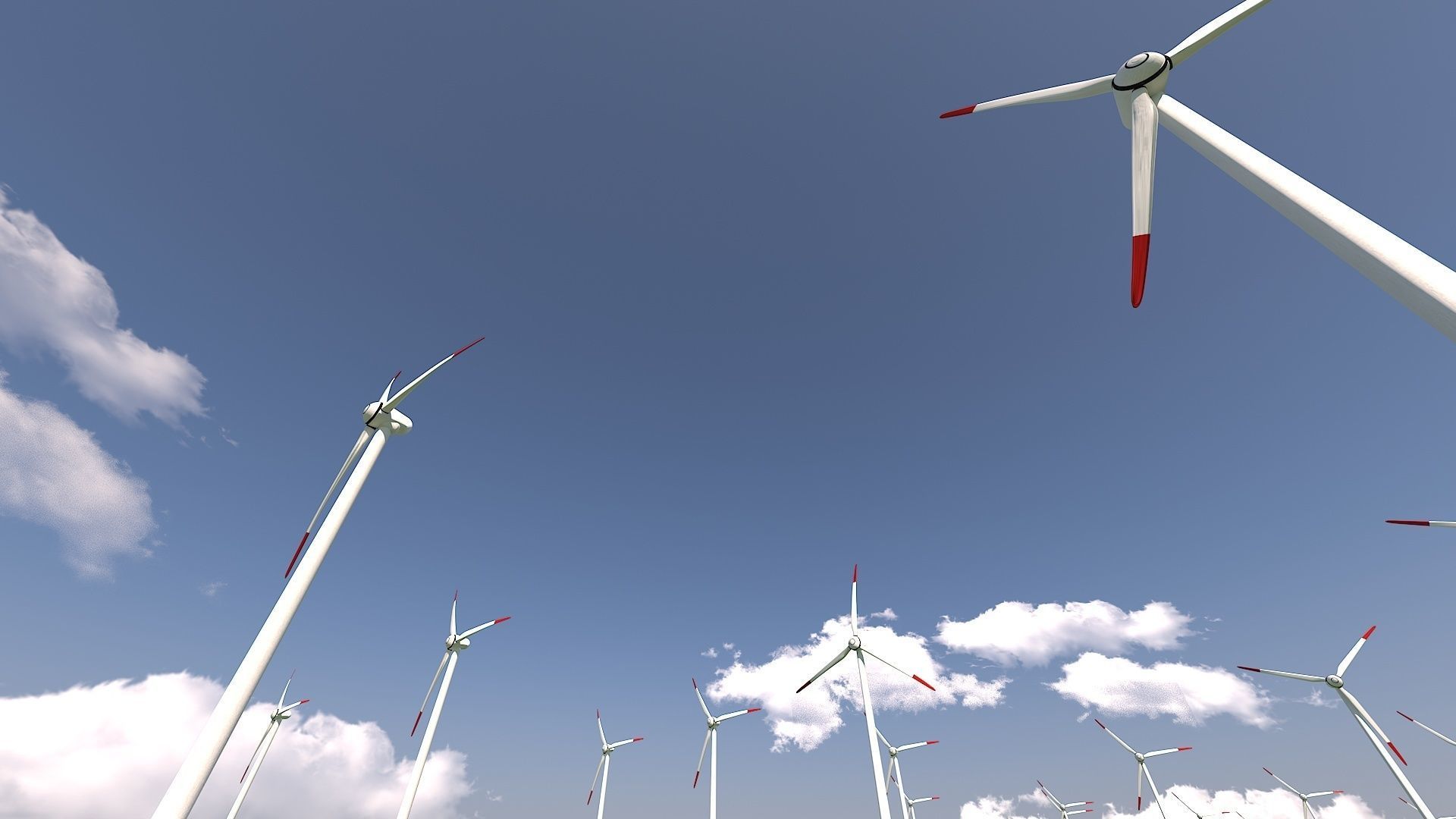 Wind Turbine Clear Energy low poly Low-poly 3D model_10