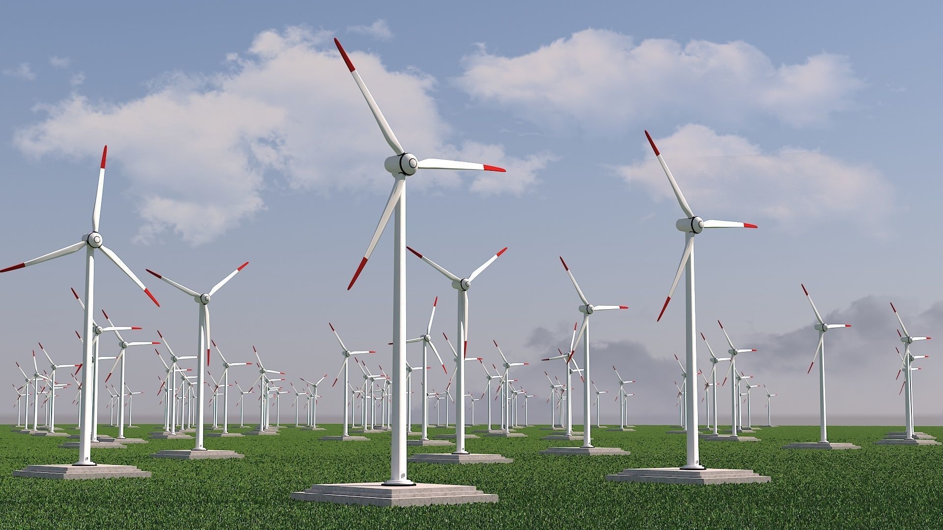 Wind Turbine Clear Energy low poly Low-poly 3D model_7