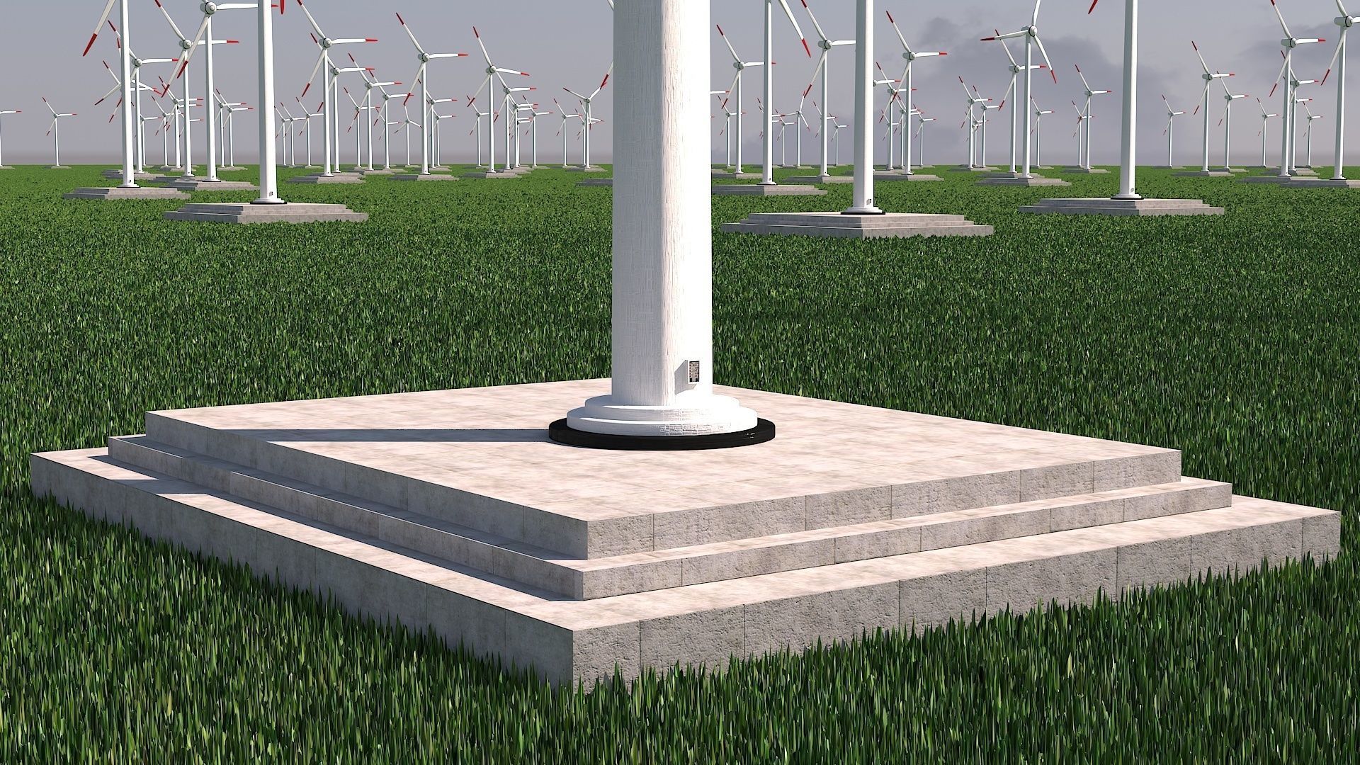 Wind Turbine Clear Energy low poly Low-poly 3D model_8