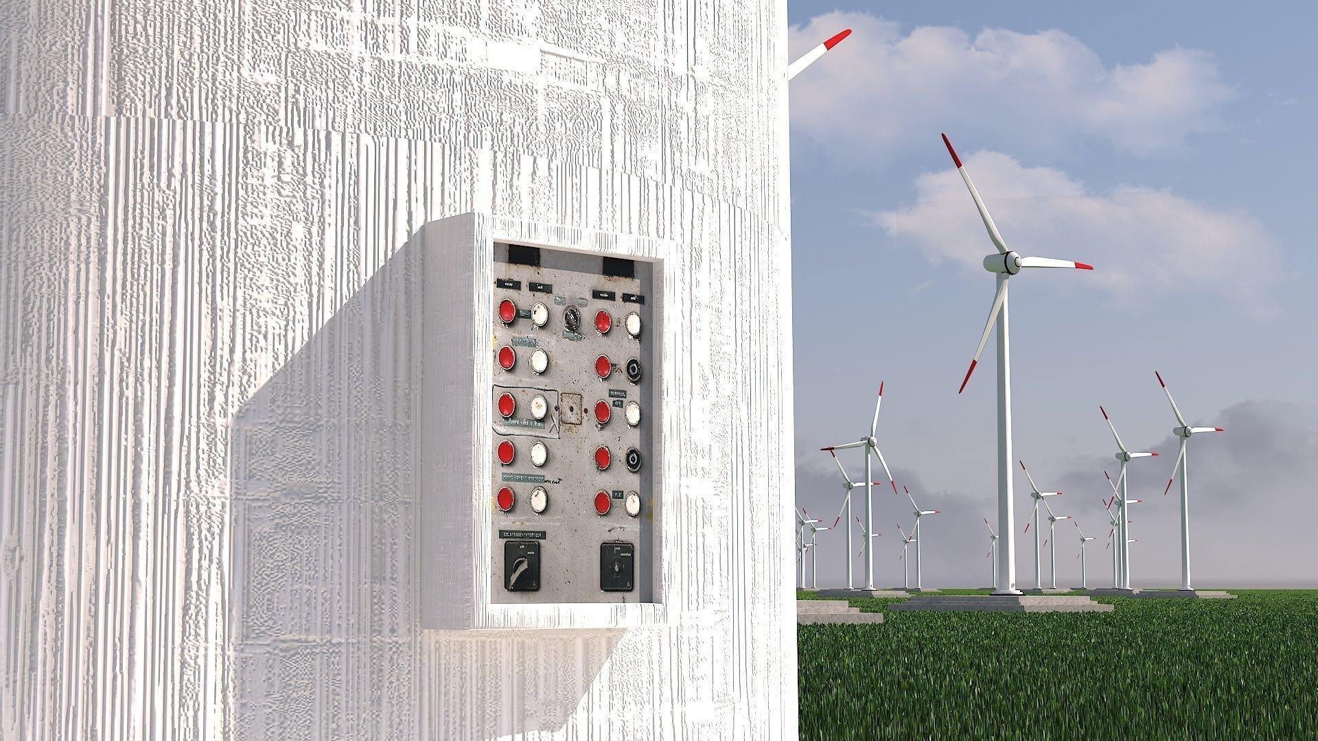 Wind Turbine Clear Energy low poly Low-poly 3D model_2