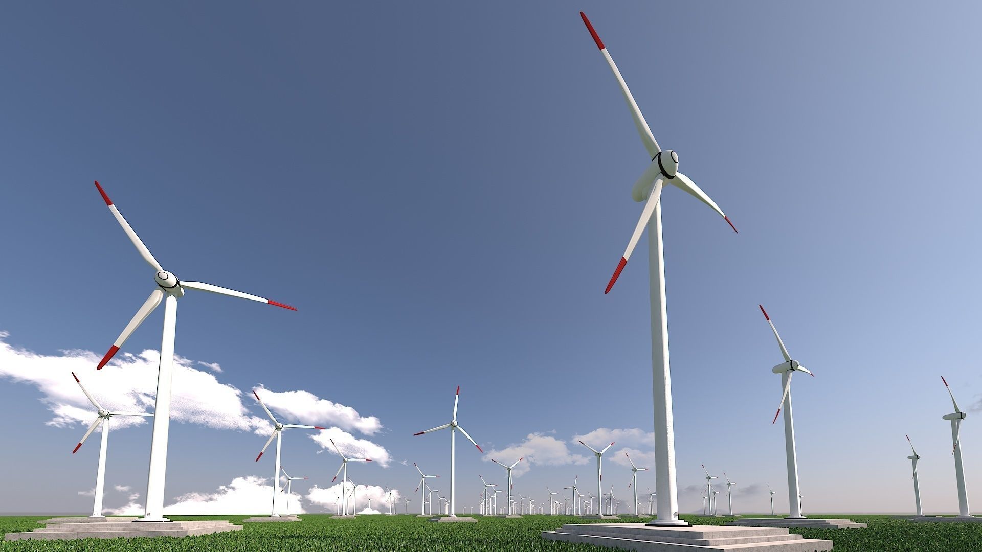 Wind Turbine Clear Energy low poly Low-poly 3D model_1