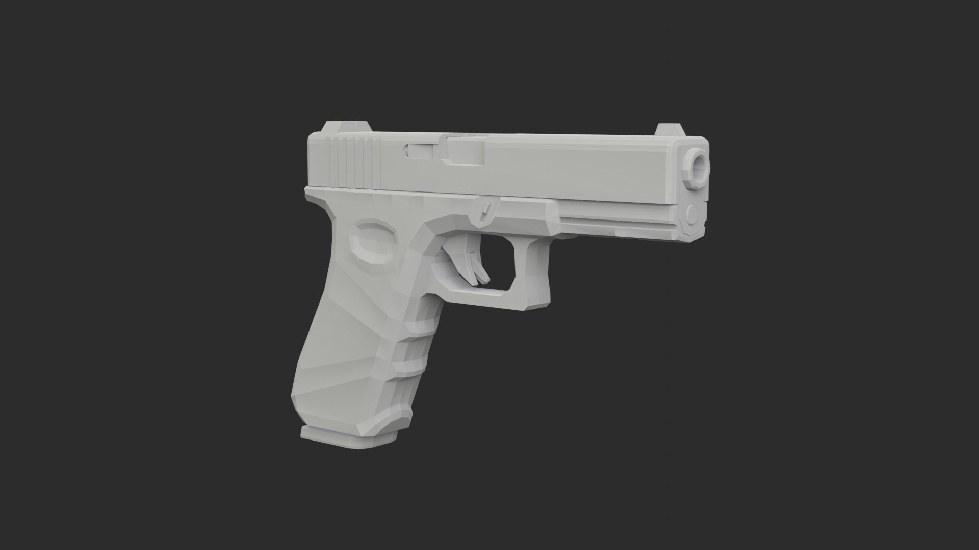 Glock-17 glock pistol Low-poly 3D model_11