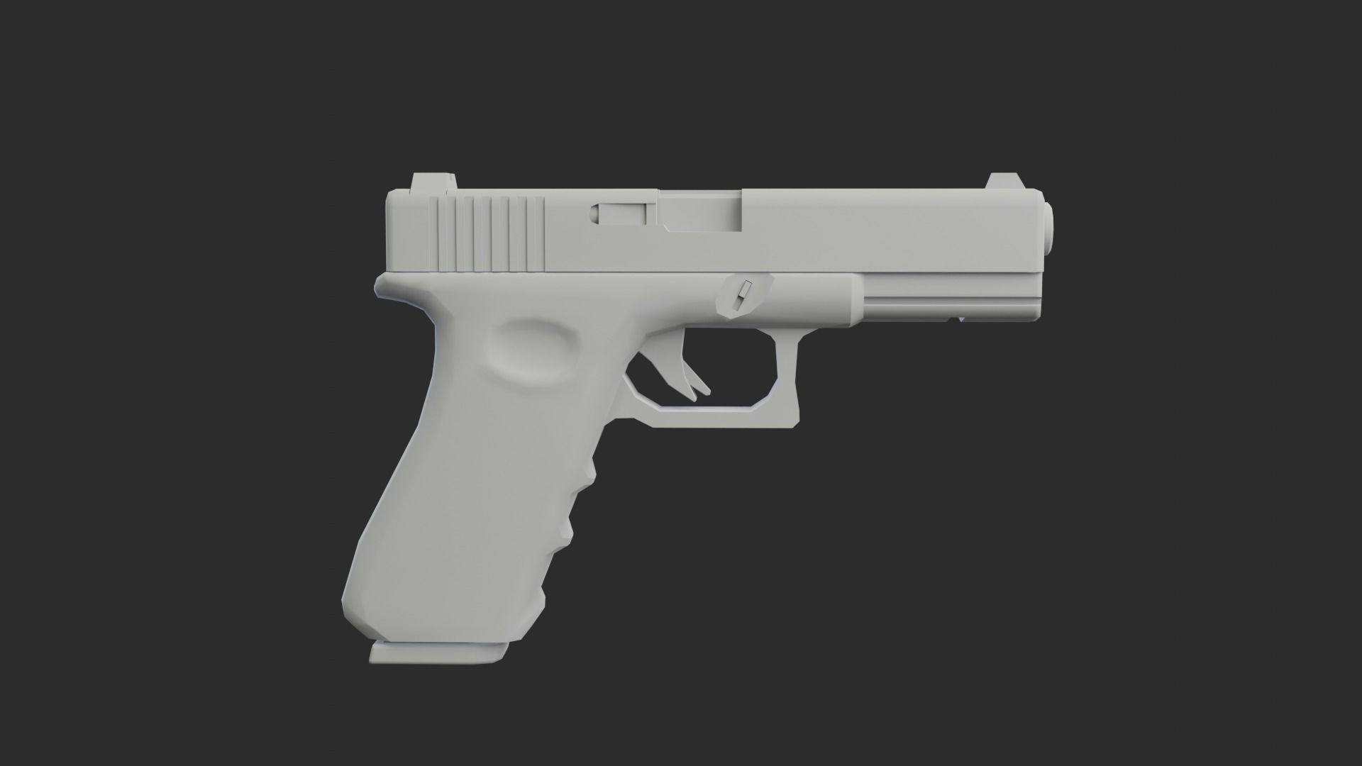 Glock-17 glock pistol Low-poly 3D model_9