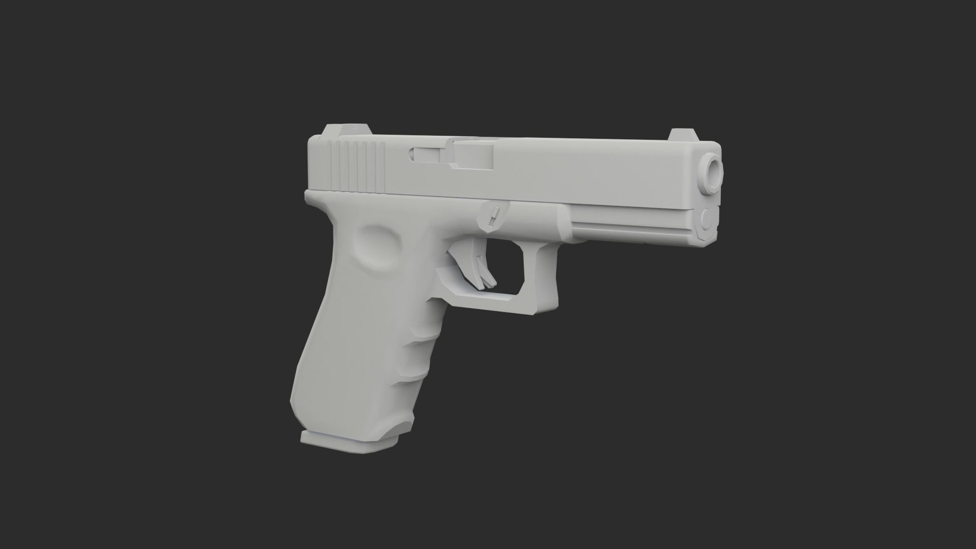 Glock-17 glock pistol Low-poly 3D model_7
