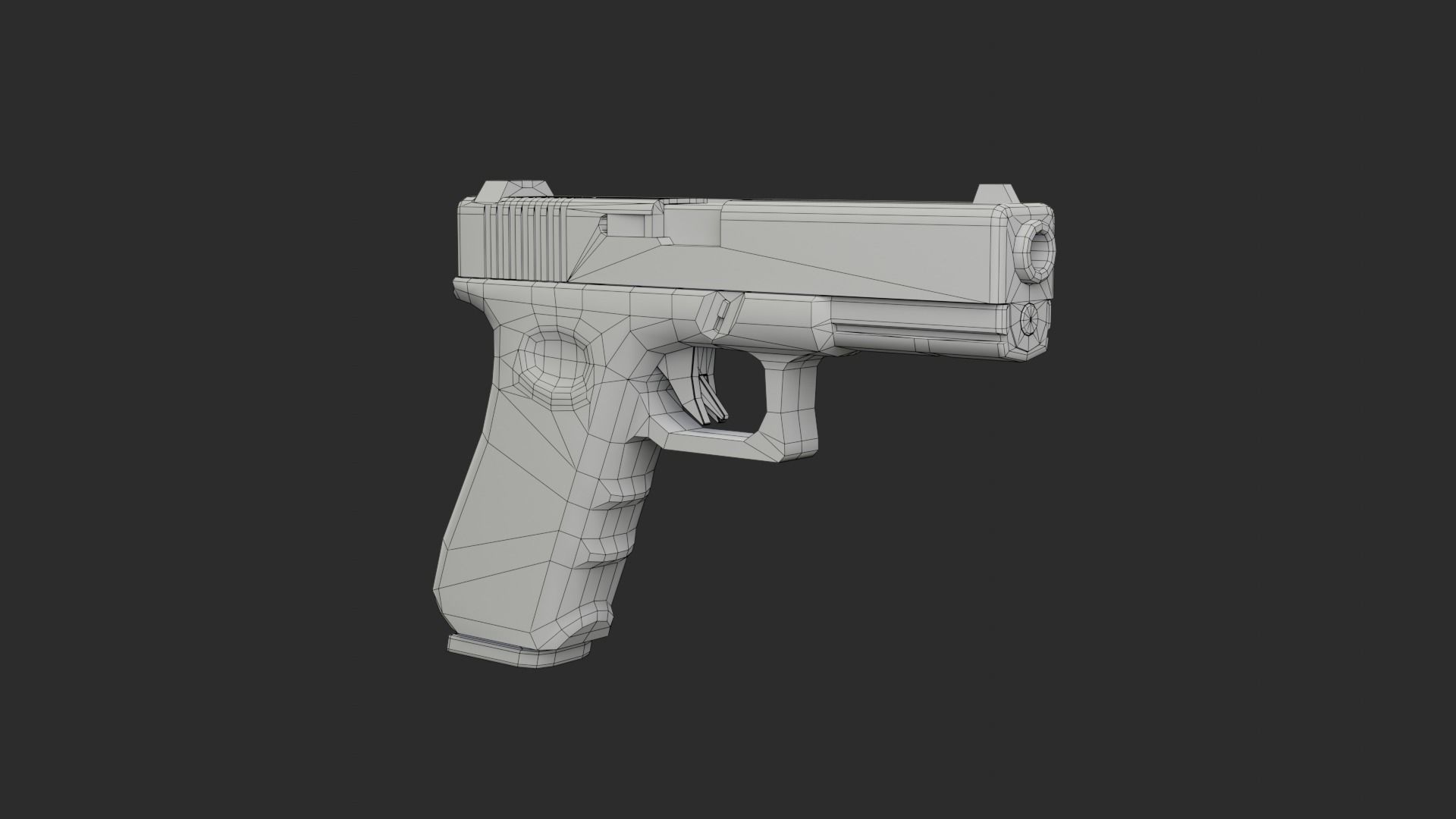Glock-17 glock pistol Low-poly 3D model_12