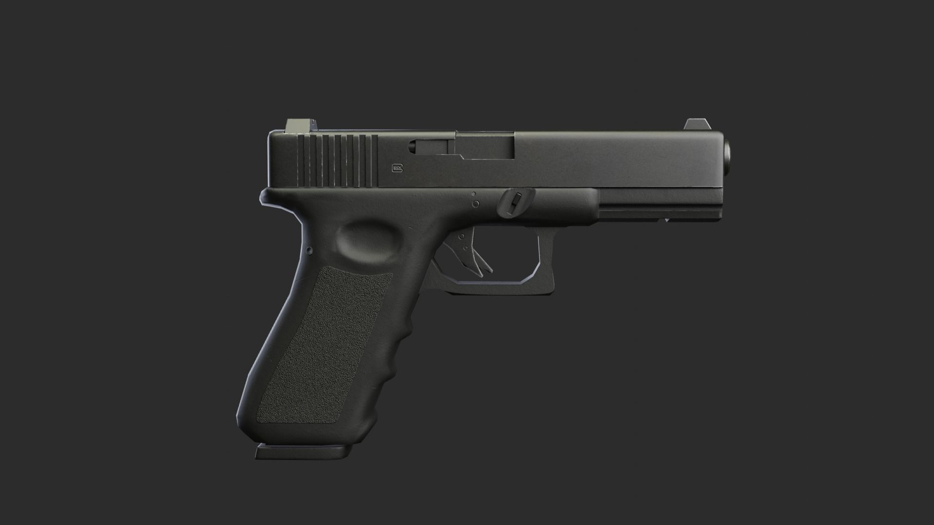 Glock-17 glock pistol Low-poly 3D model_4