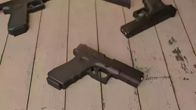 Glock-17 glock pistol Low-poly 3D model