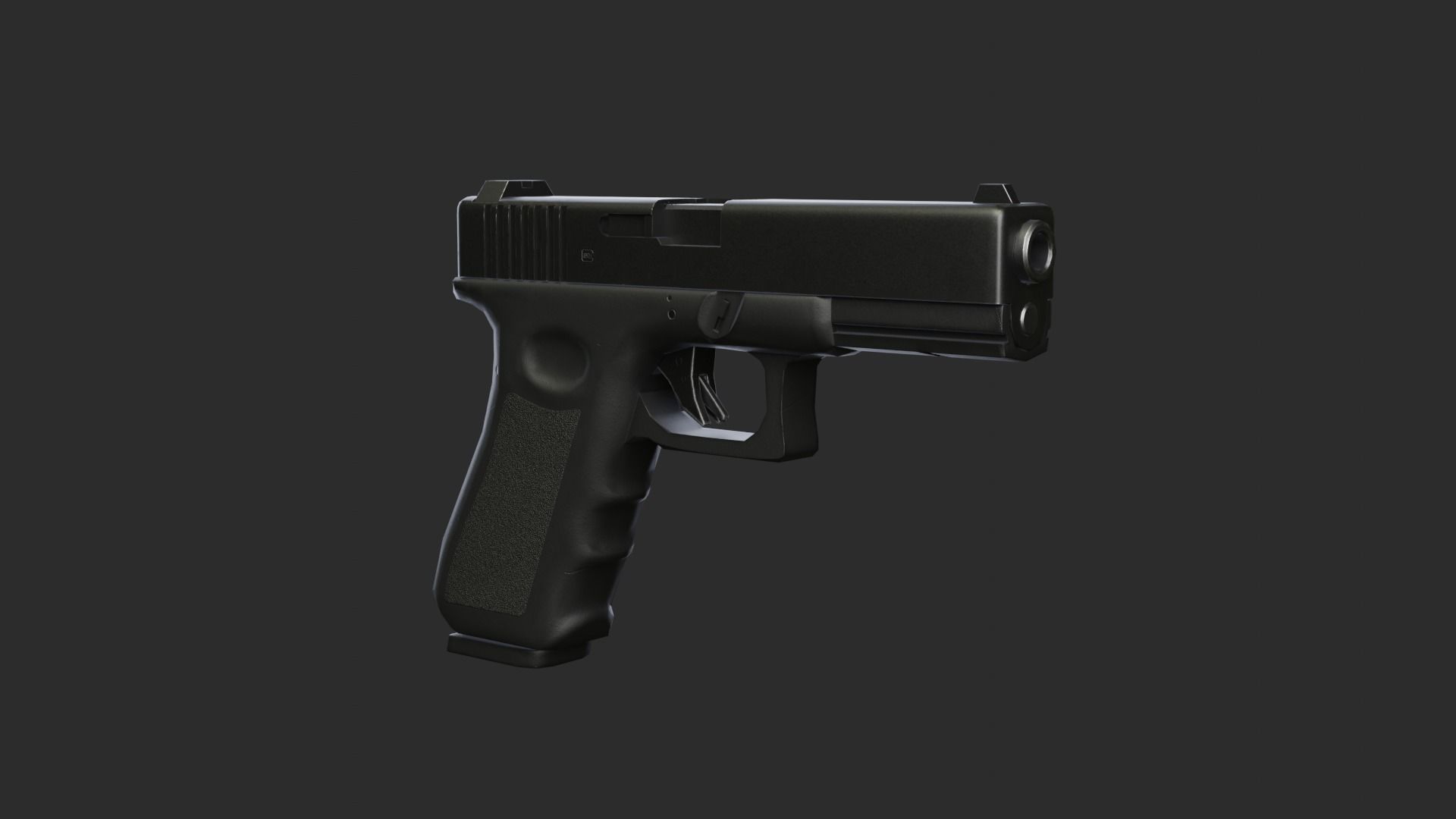 Glock-17 glock pistol Low-poly 3D model_2